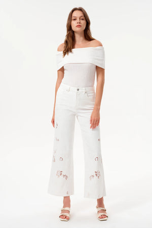 New York Emb Detail Wide Leg - ADM185452