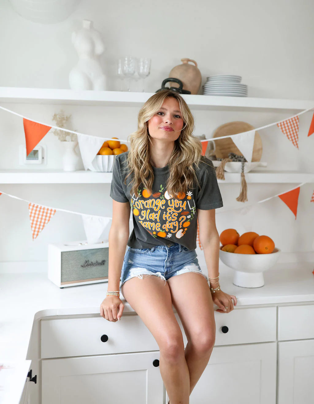 give her six orange you glad it's game day t-shirt