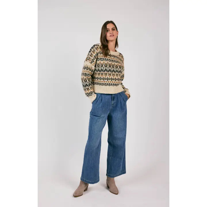 Rural Nordic Pattern Sweater in multi-front