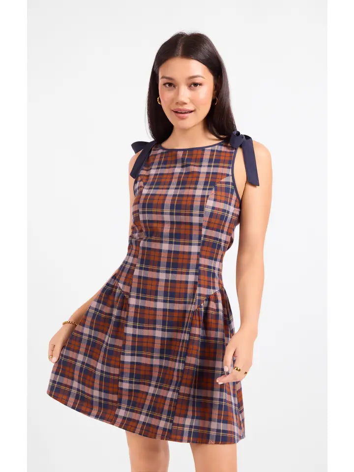 Academia Tie Straps Mini Dress