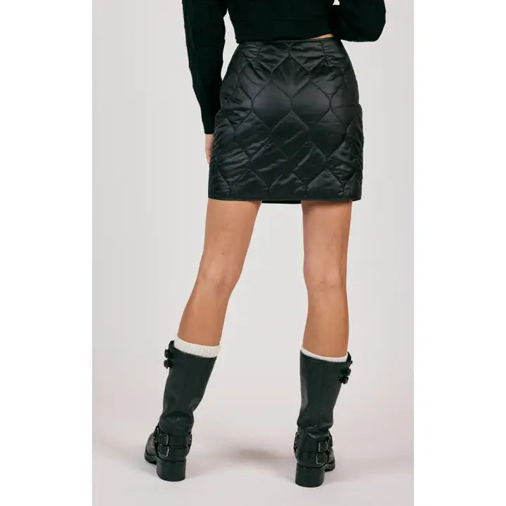 New Horizons Quilt Mini Skirt in black-back