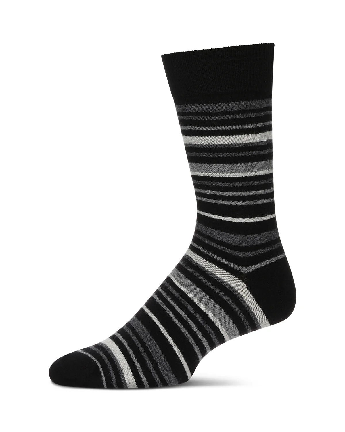 Men's Striped Cashmere Blend Crew Socks