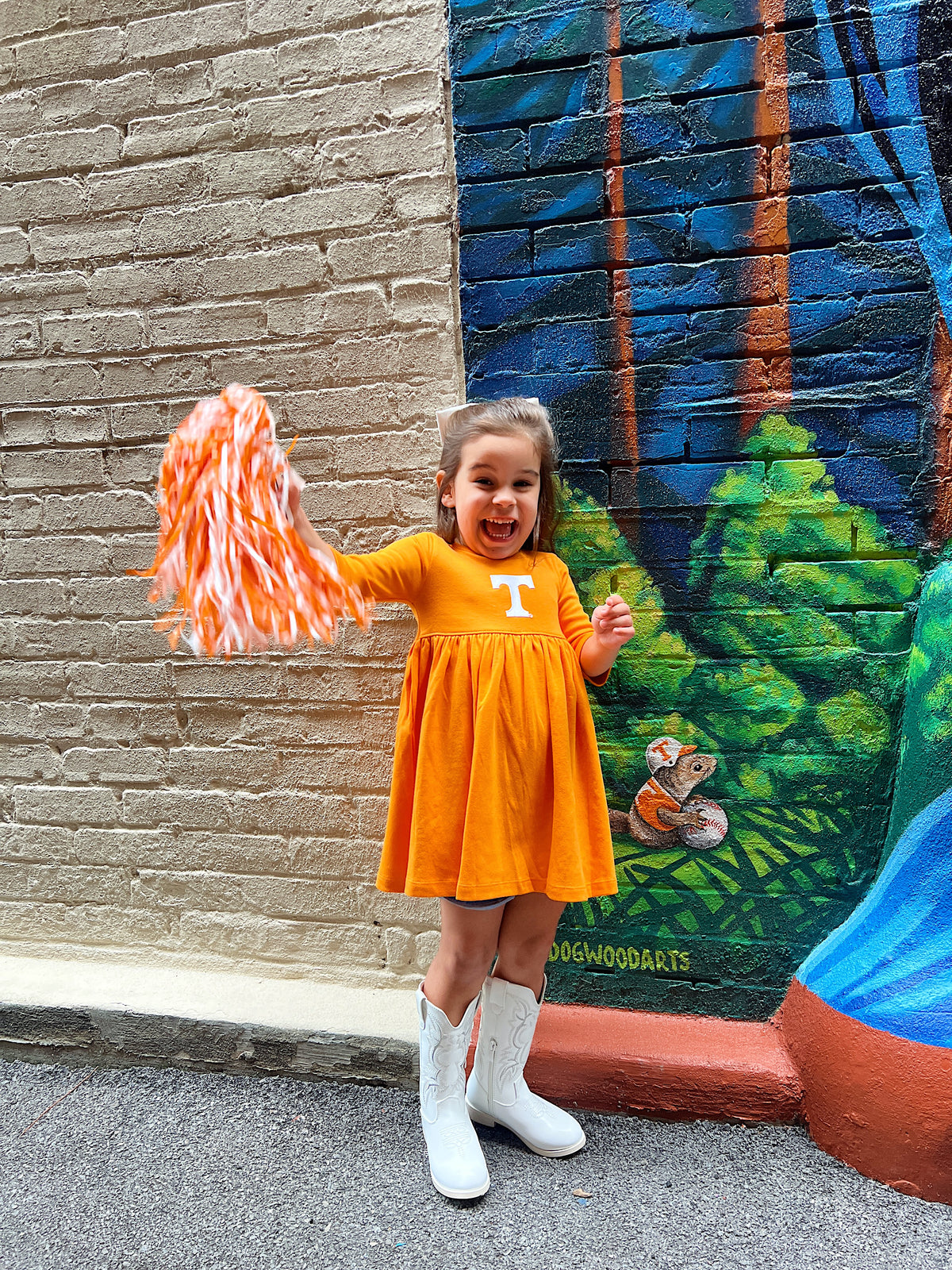 University of Tennessee Toddler & Kids Spin Dress in orange