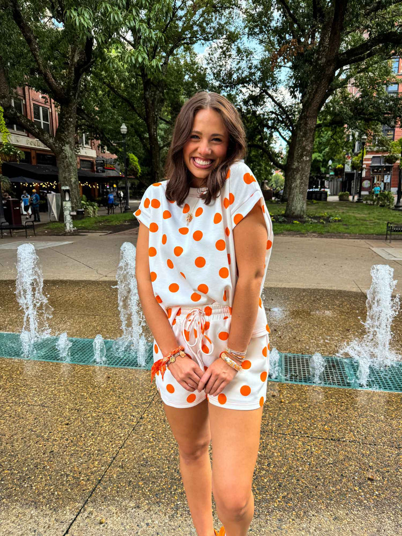 Big Orange Polka Dot Scuba Set