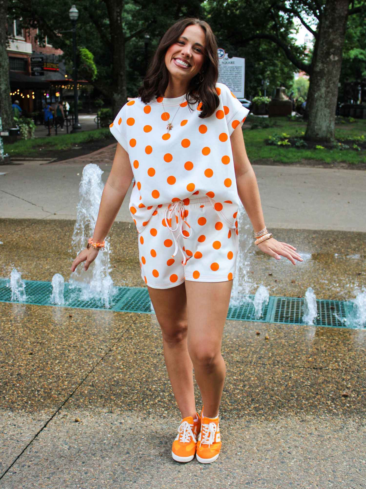 Big Orange Polka Dot Scuba Set