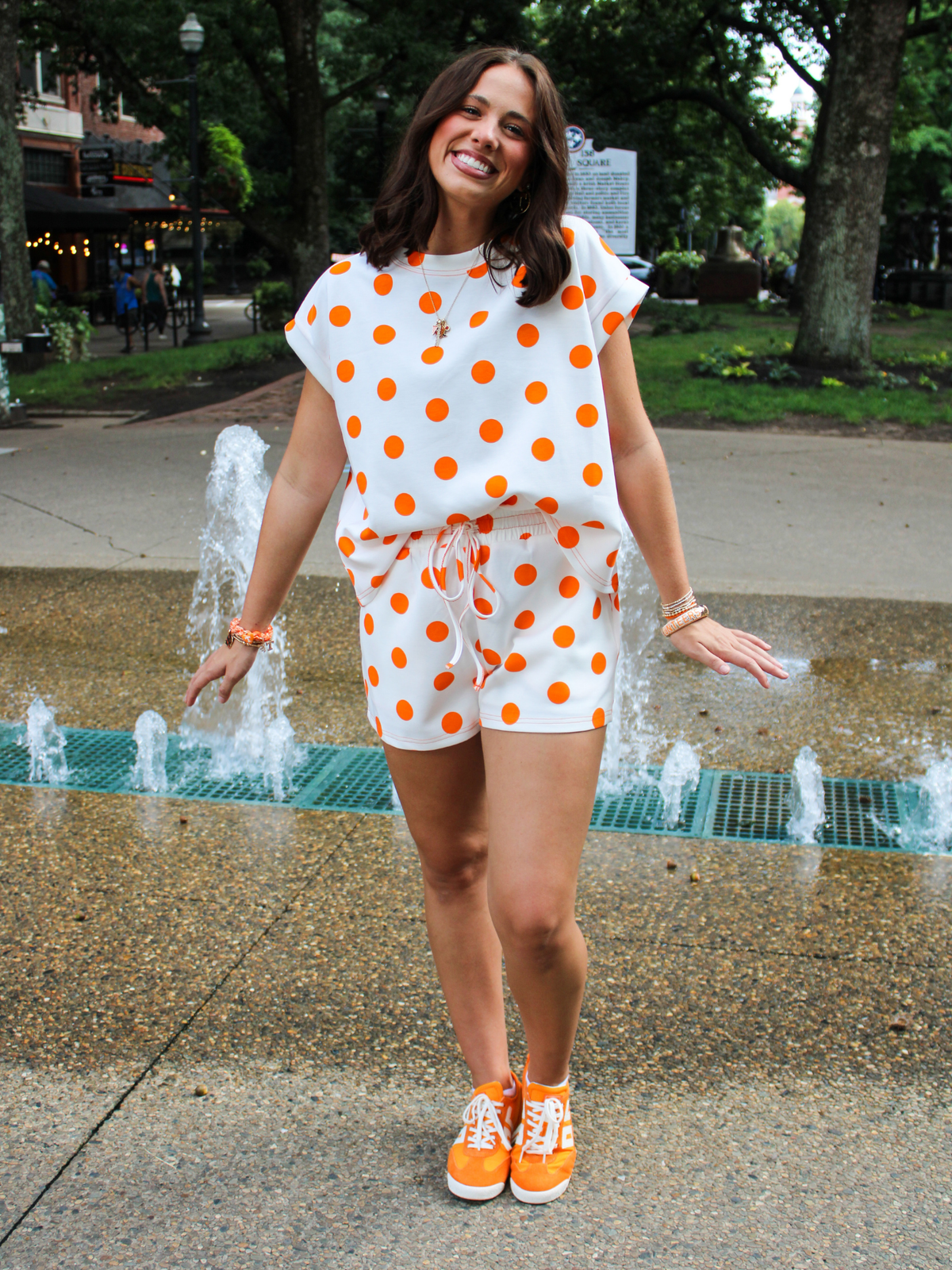 Big Orange Polka Dot Scuba Set