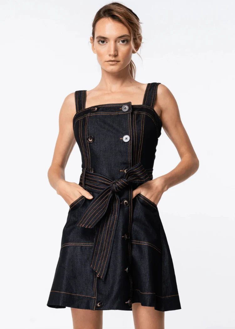 Ciebon Flexton Trench Denim Mini Dress-1