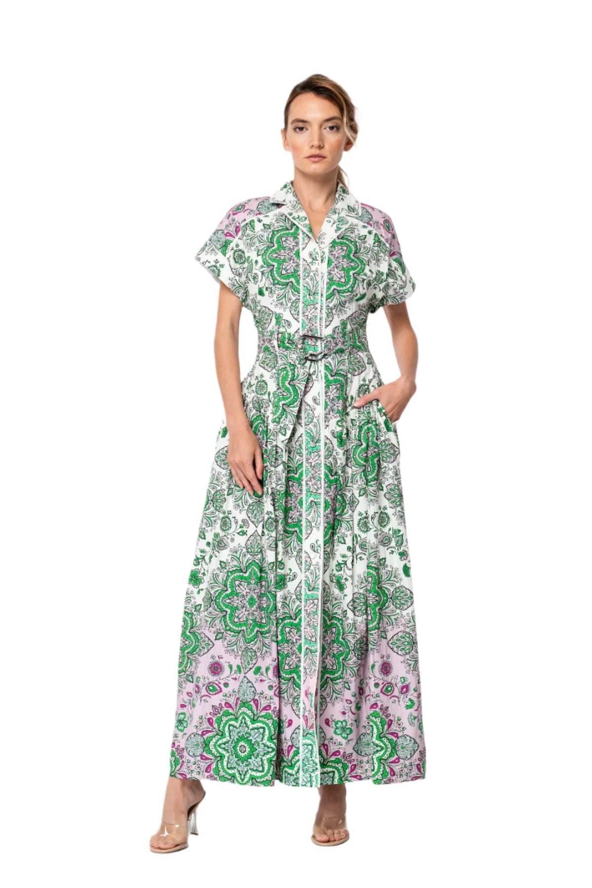 Ciebon Rosalyn Floral Midi Shirt Dress