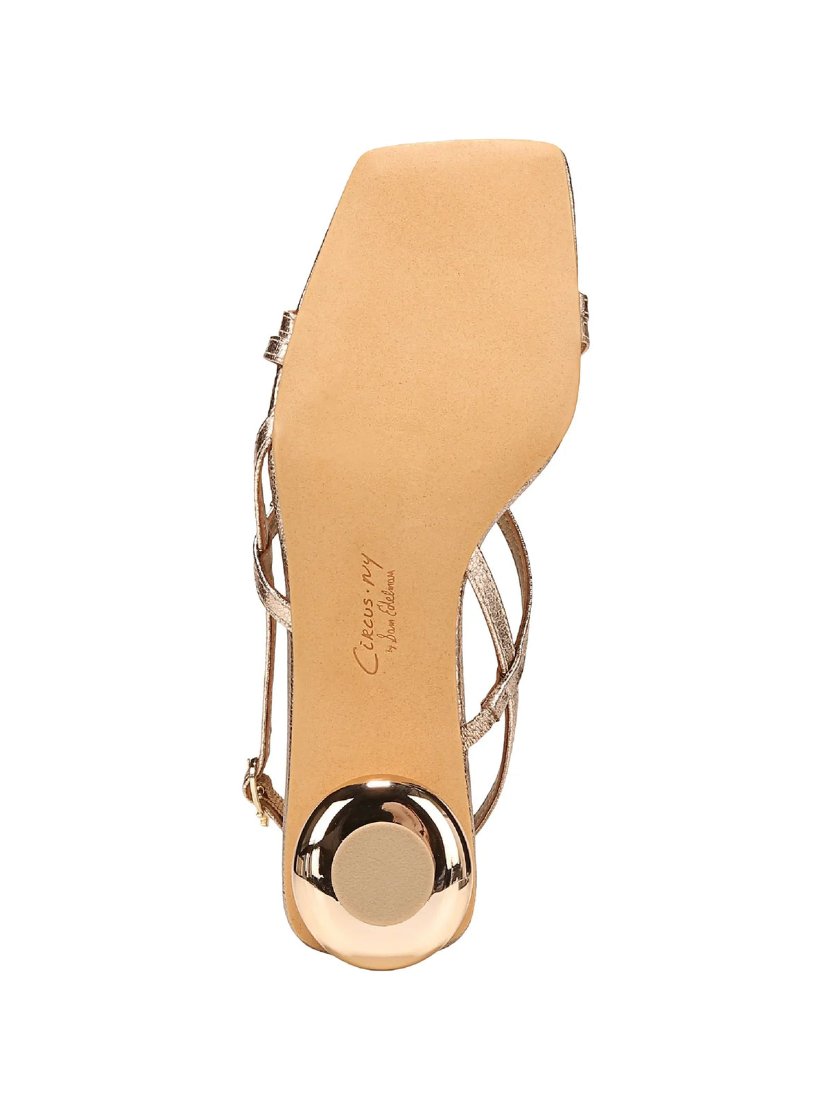 Circus NY by Sam Edelman Caia Ankle Strap Heeled Sandal Soft Gold Faux Leather