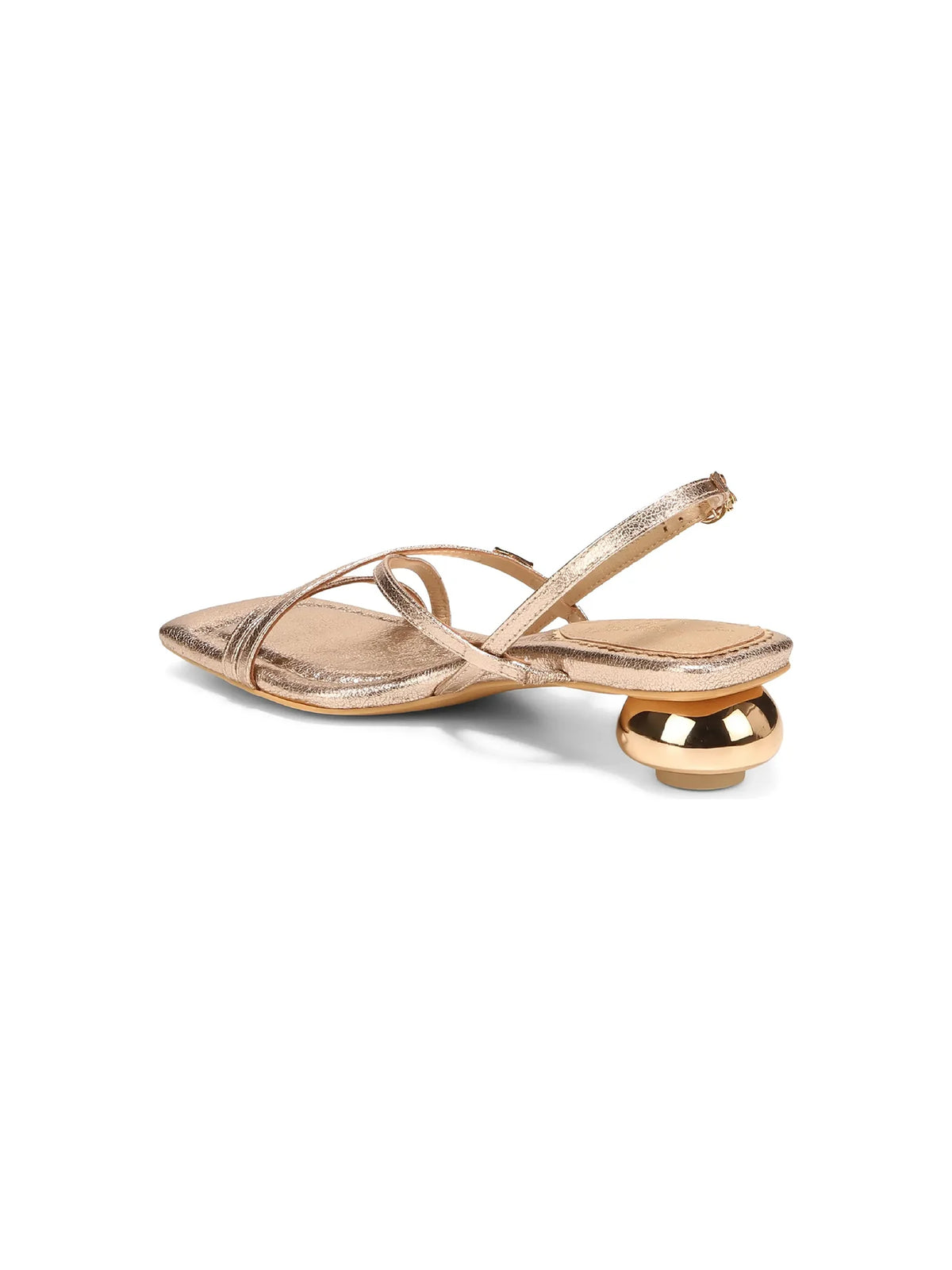 Circus NY by Sam Edelman Caia Ankle Strap Heeled Sandal Soft Gold Faux Leather