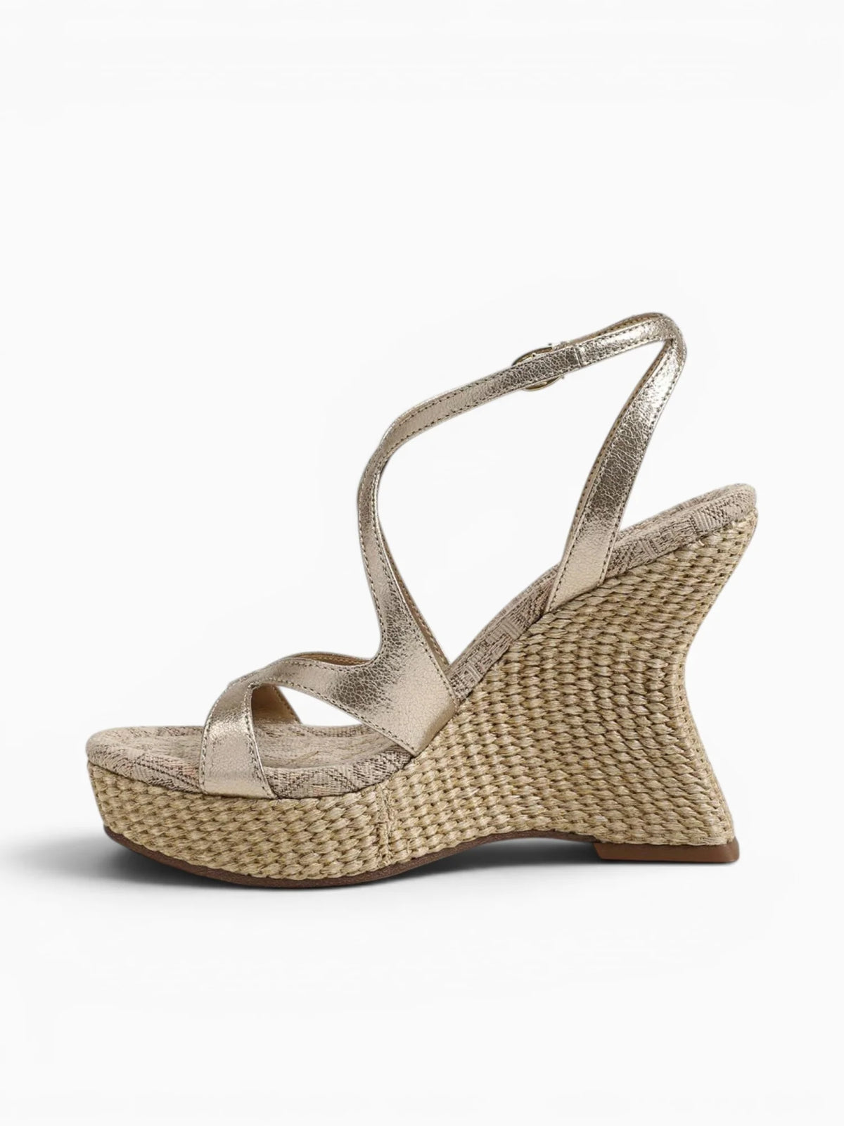 Circus NY by Sam Edelman Trina Platform Wedge Sandal Metallic Gold Faux Leather