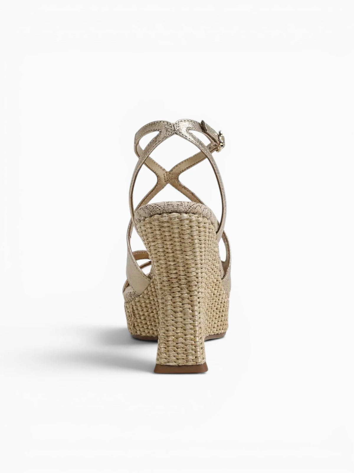 Circus NY by Sam Edelman Trina Platform Wedge Sandal Metallic Gold Faux Leather