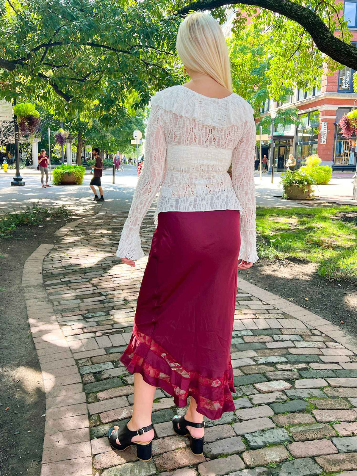 Free People Long Lost Lover Maxi Slip Skirt Dionysus