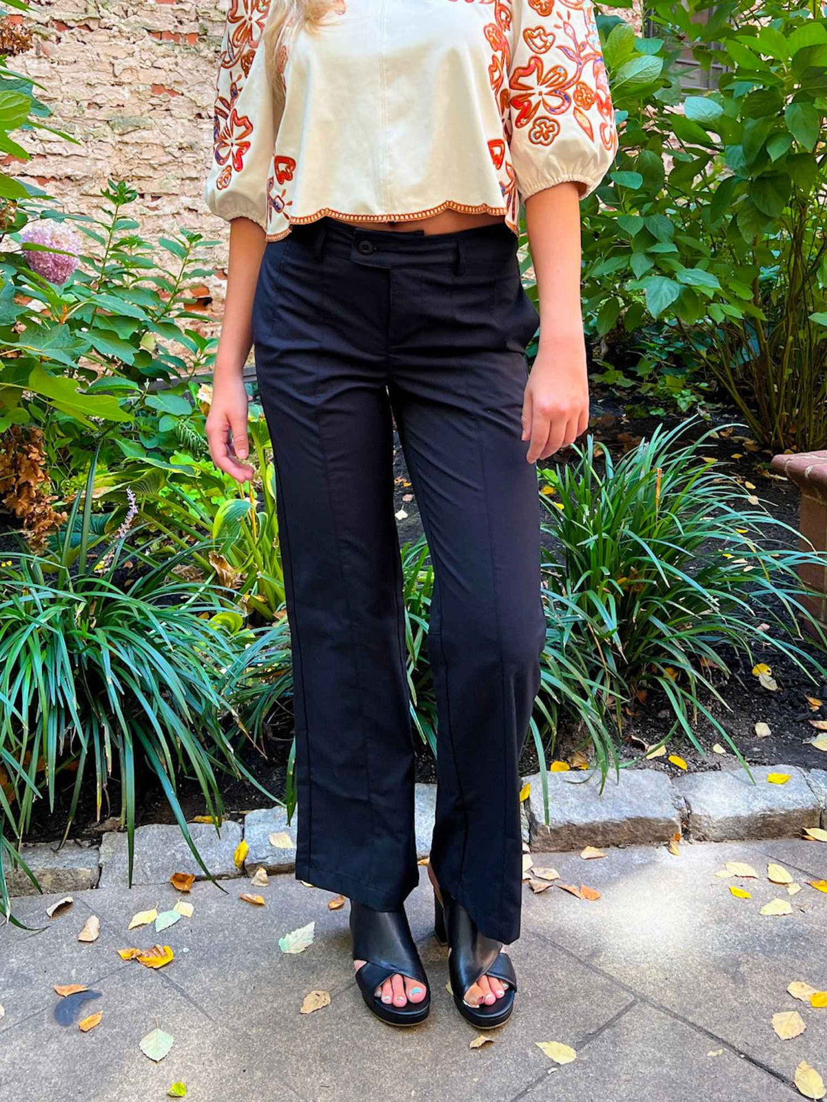 Free People Set On You Slim Solid Trousers
