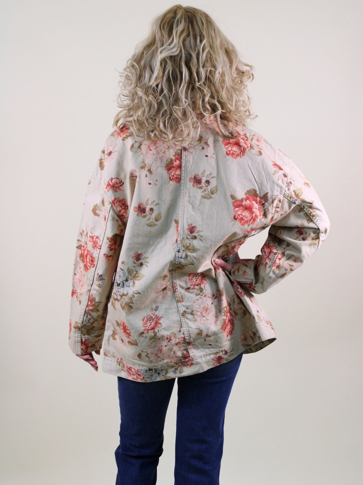 Free People Avery Denim Jacket back Detail Model View