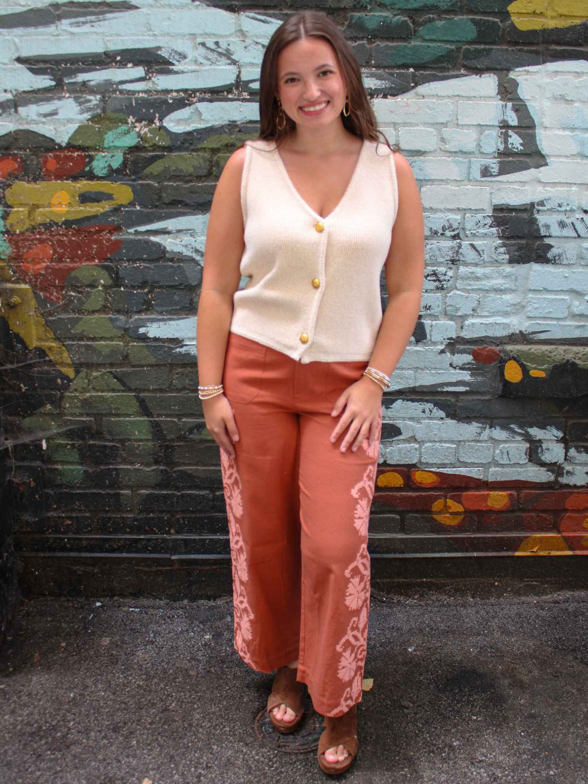 Ivy Jane Embroidered Sides Pant