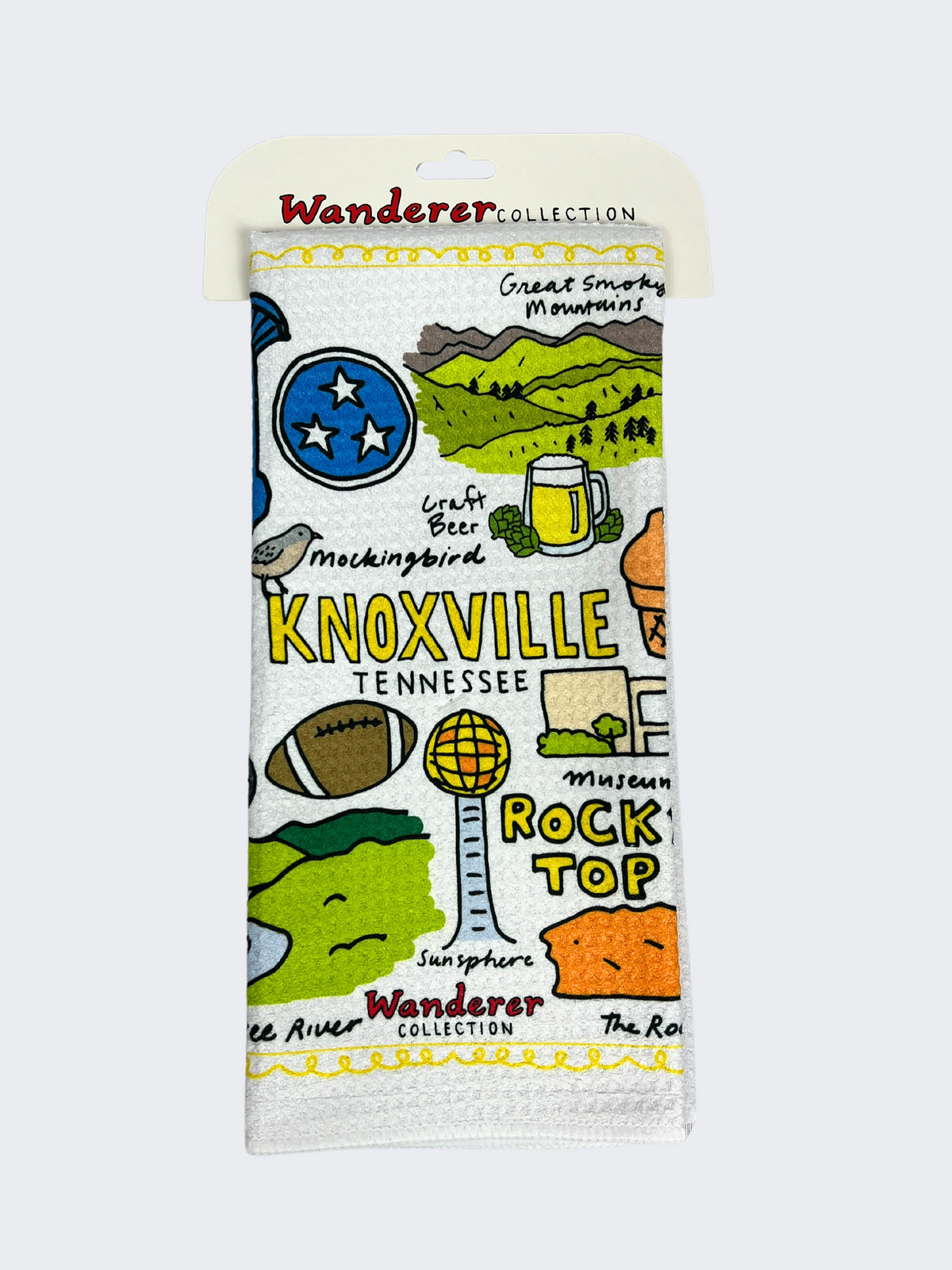knoxville themed dish towel front view