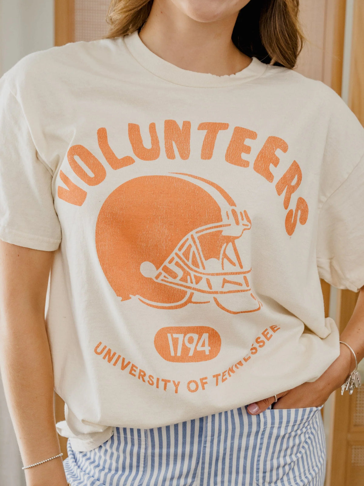 LivyLu Tennessee Vols Varsity Stamp Thrifted Tee