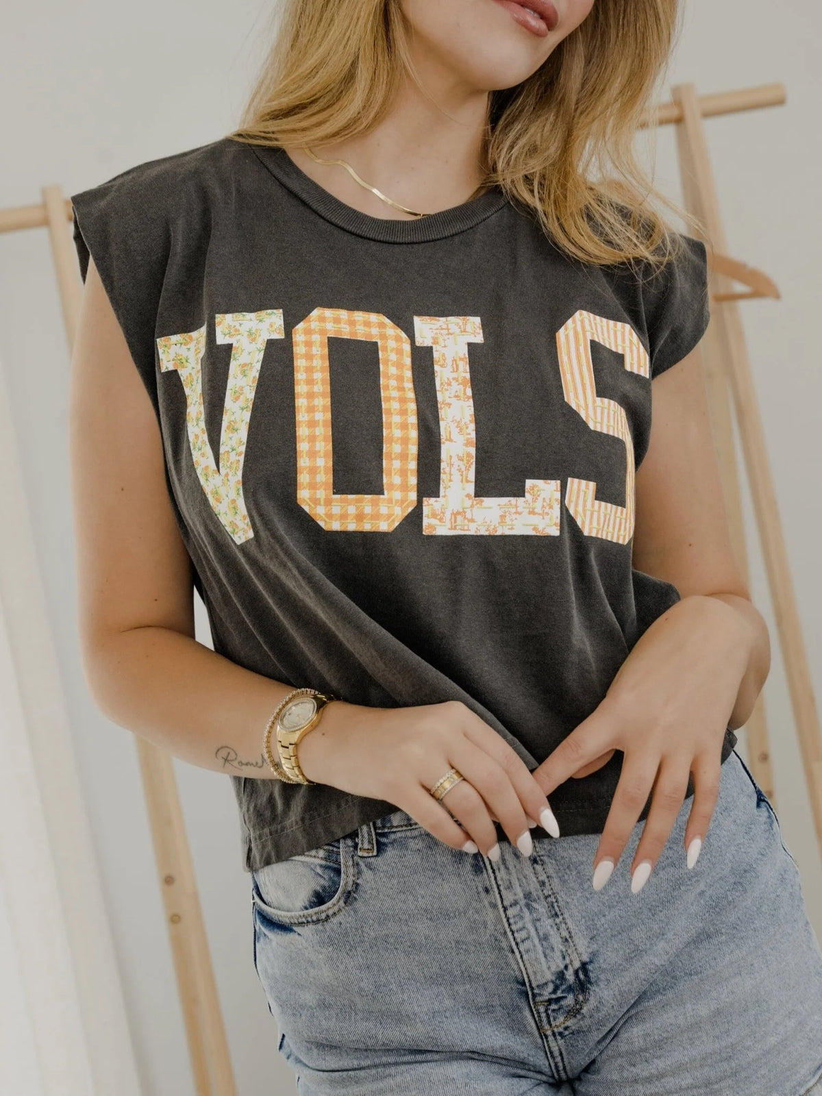LivyLu Tennessee Vols Quilted Puff Ink Tank smoke 