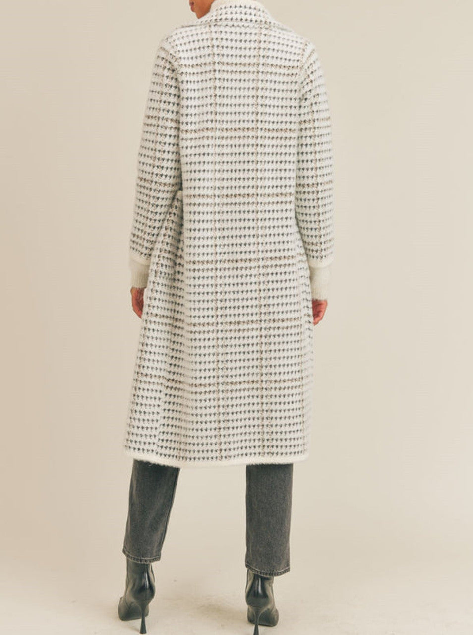 sage the label marceau houndstooth coat