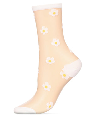 Delightful Daisies Sheer Crew Socks