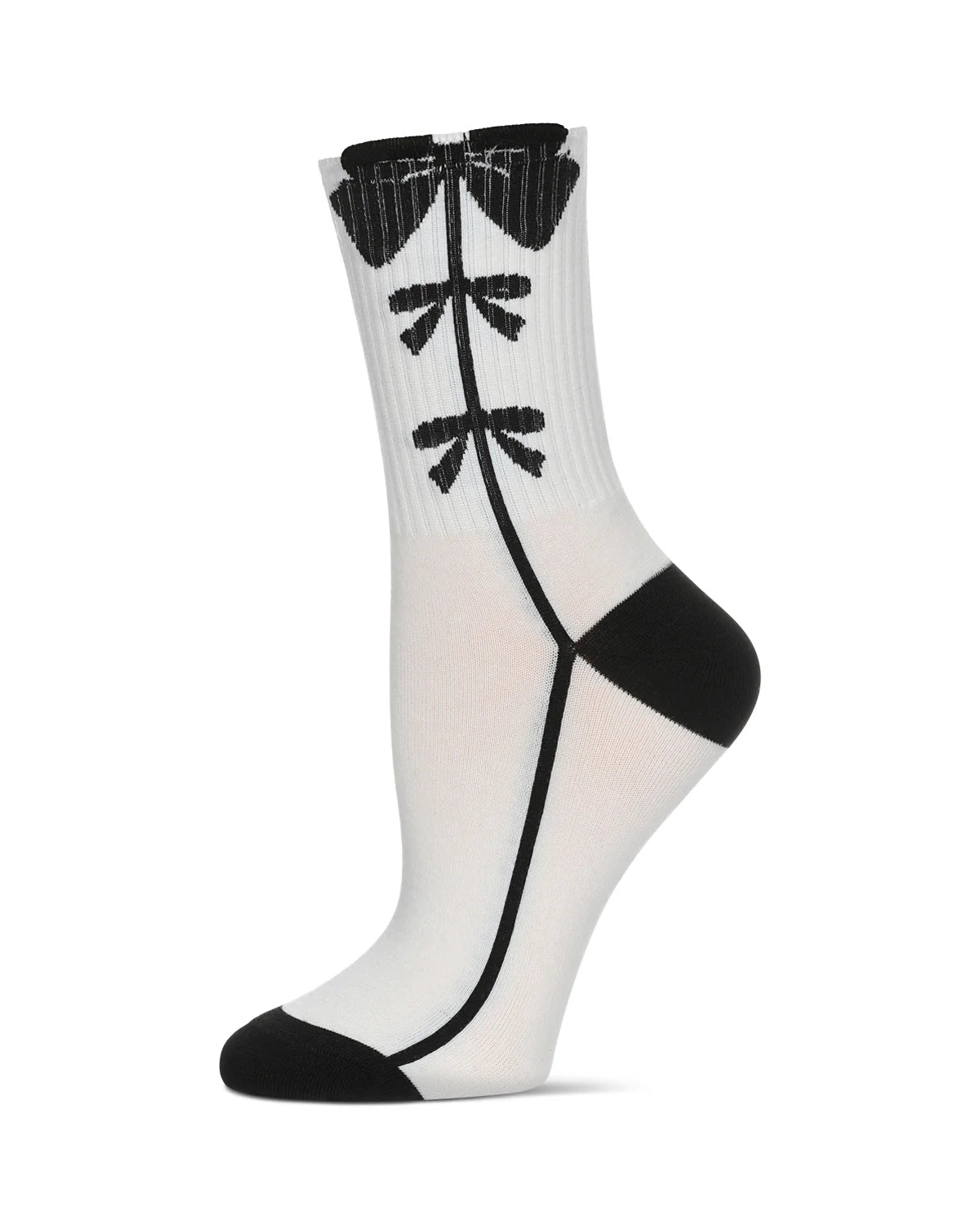 Bow Trio Ribbed Crew Socks