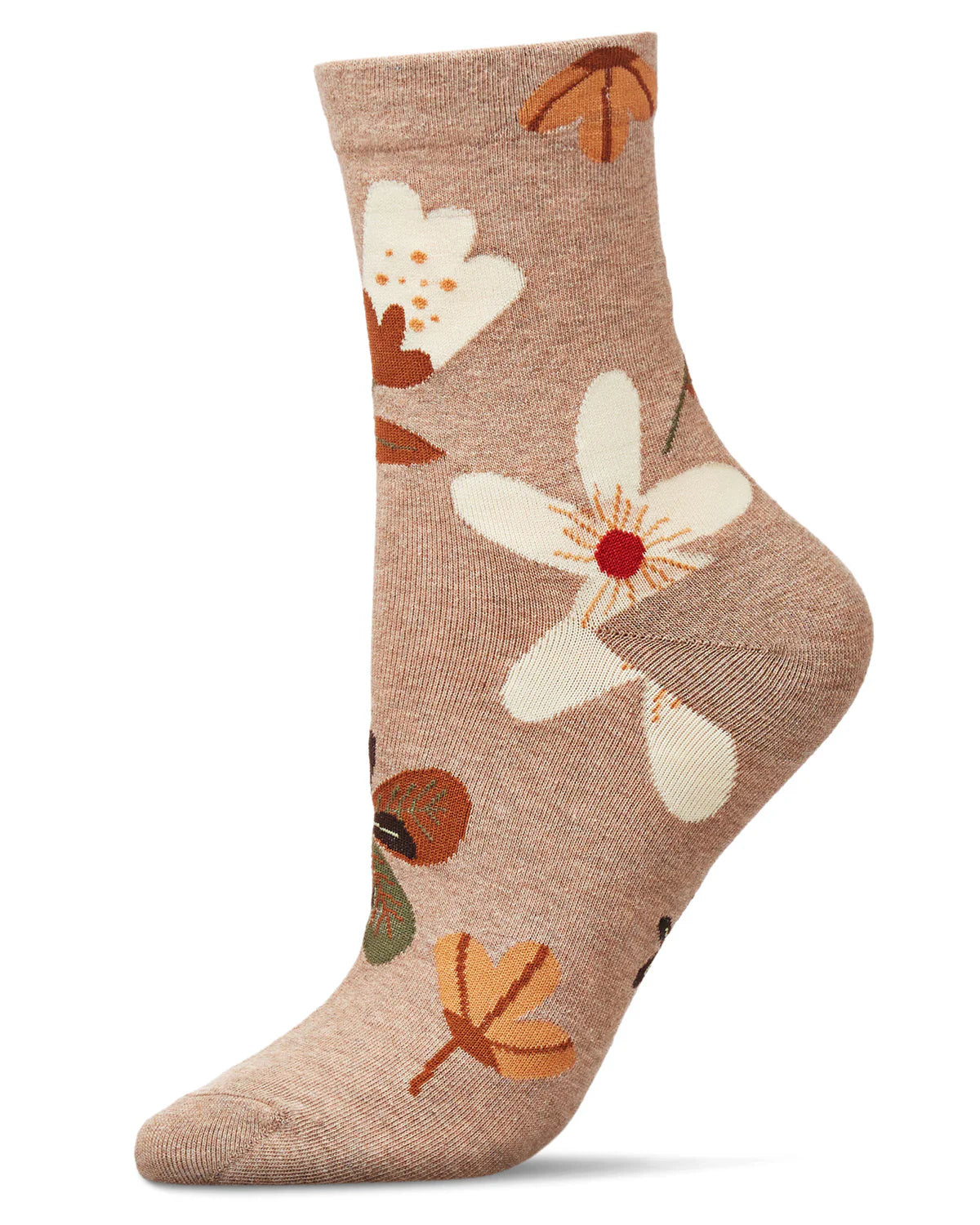 Floral Combed Cotton Crew Socks