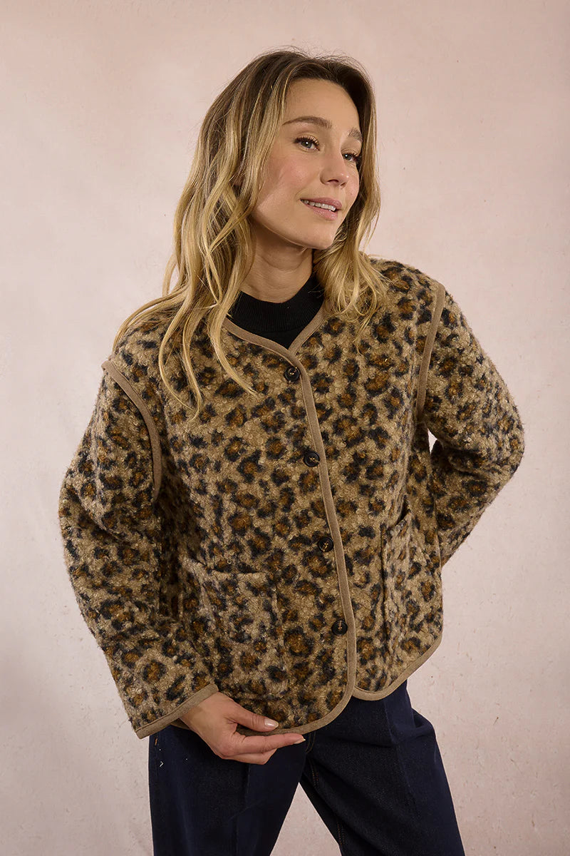 Molly Bracken Leopard Textured Jacket