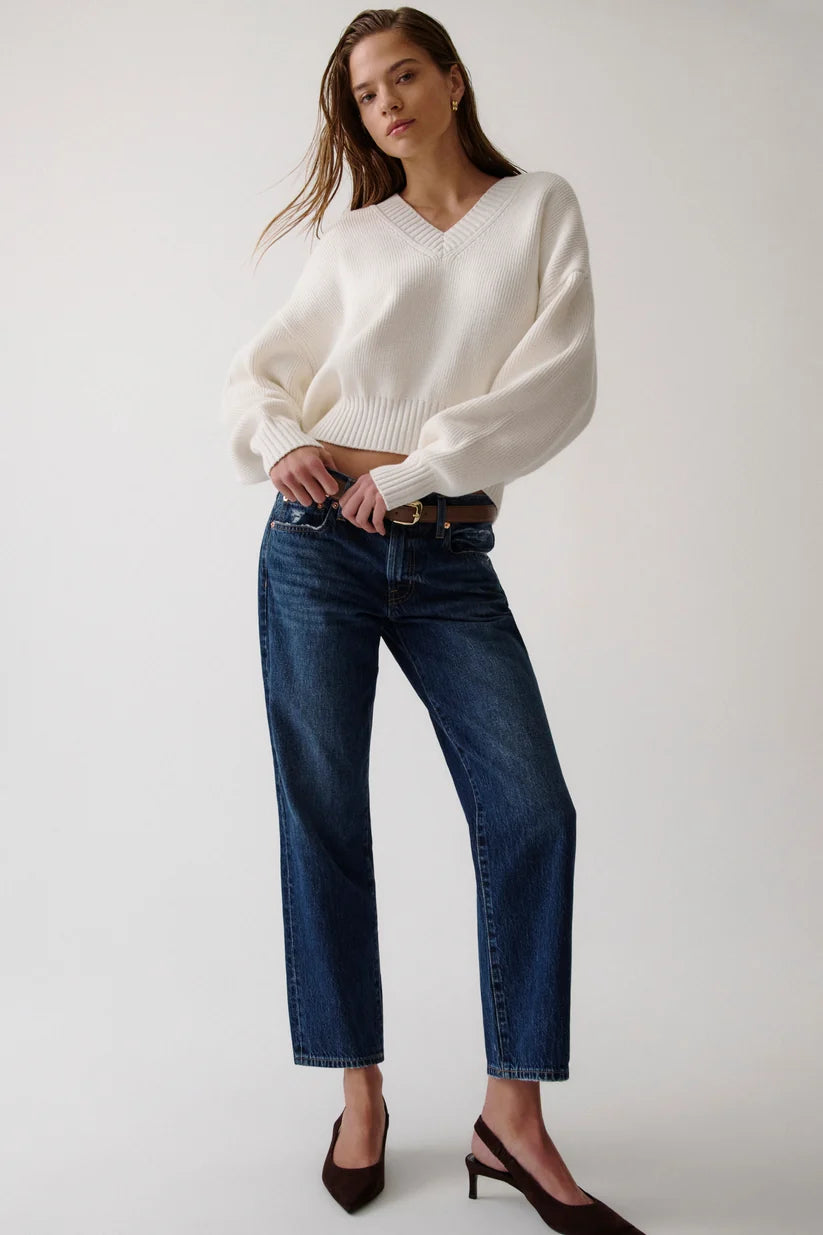 Pistola Issa Mid Rise Relaxed Ankle Straight Leg Jean: Mirage