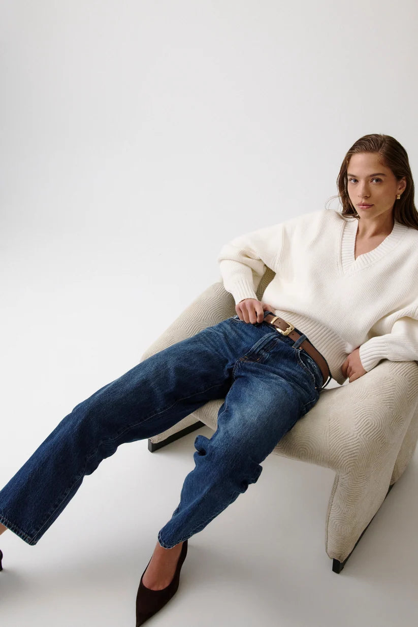 Pistola Issa Mid Rise Relaxed Ankle Straight Leg Jean: Mirage