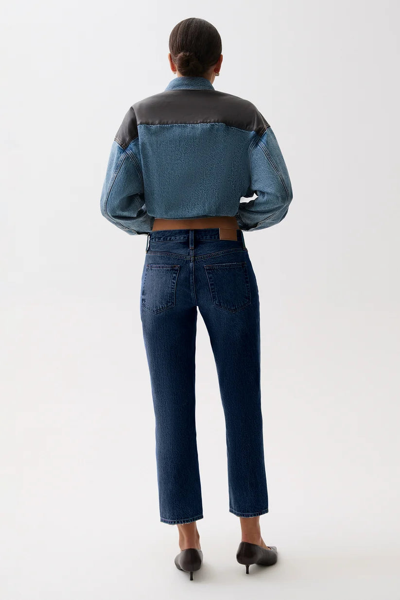 Pistola Issa Mid Rise Relaxed Ankle Straight Leg Jean: Mirage