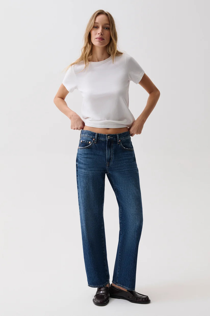 Pistola Lexi Bowed Straight Leg Jean: Moonwave 