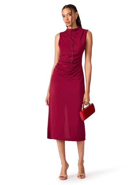 Steve Madden Mo Midi Dress Beet Red