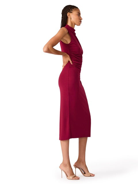 Steve Madden Mo Midi Dress Beet Red
