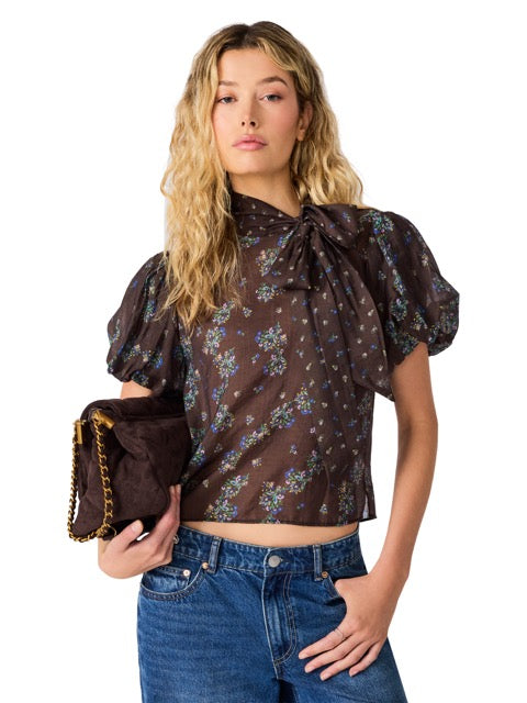 Steve Madden Lolanie Floral Top Dark Espresso
