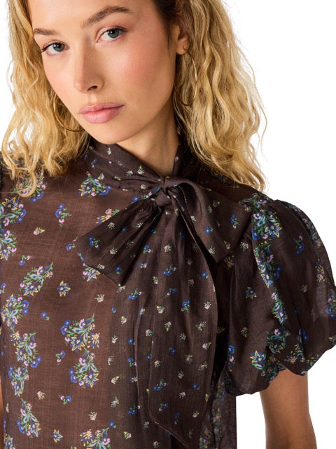 Steve Madden Lolanie Floral Top Dark Espresso