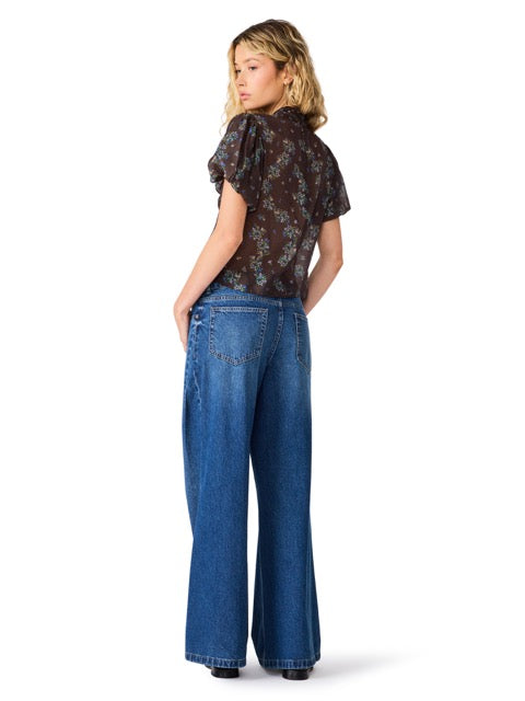 Steve Madden Lolanie Floral Top Dark Espresso