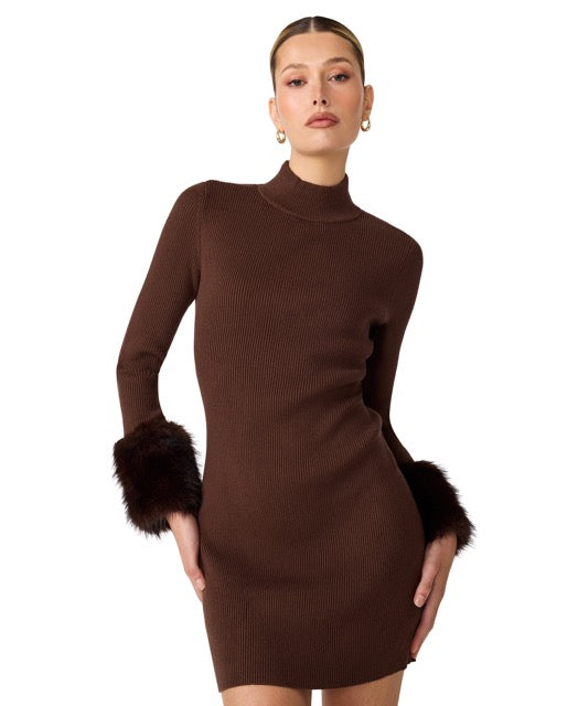 Steve Madden Riello Mini Dress Dark Espresso