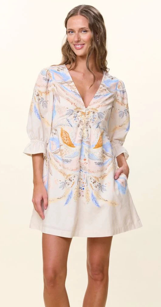 Cleobella Yasmin Mini Dress  goleta print 