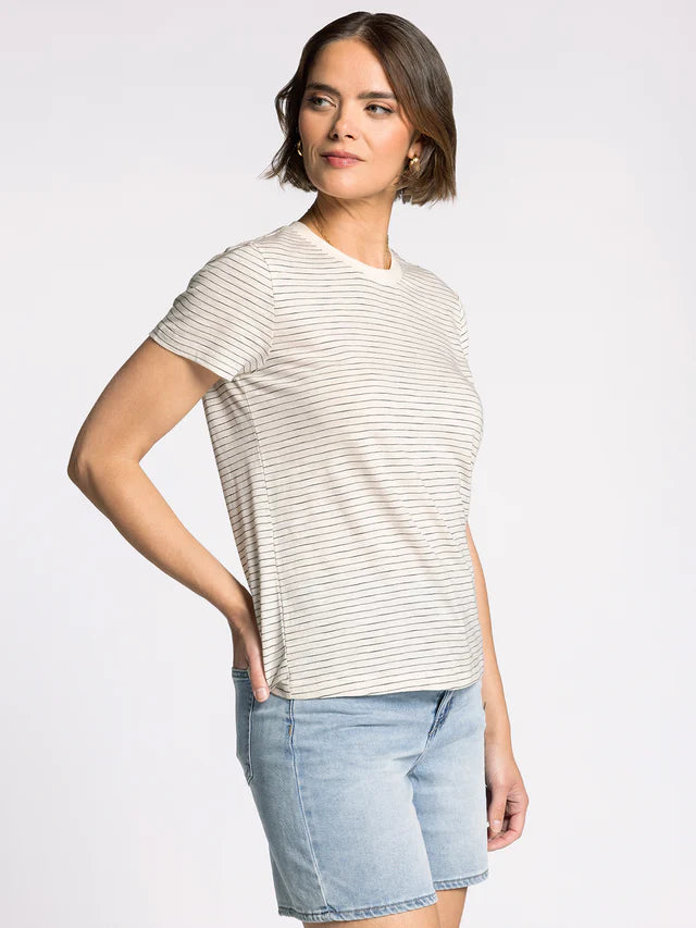 Sarah Striped Tee ivory green tea
