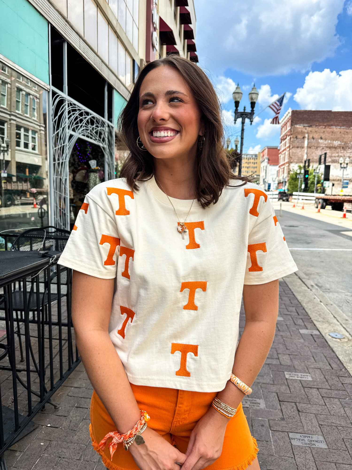  Tennessee Ritter Multi Color Heavyweight Crop Tee