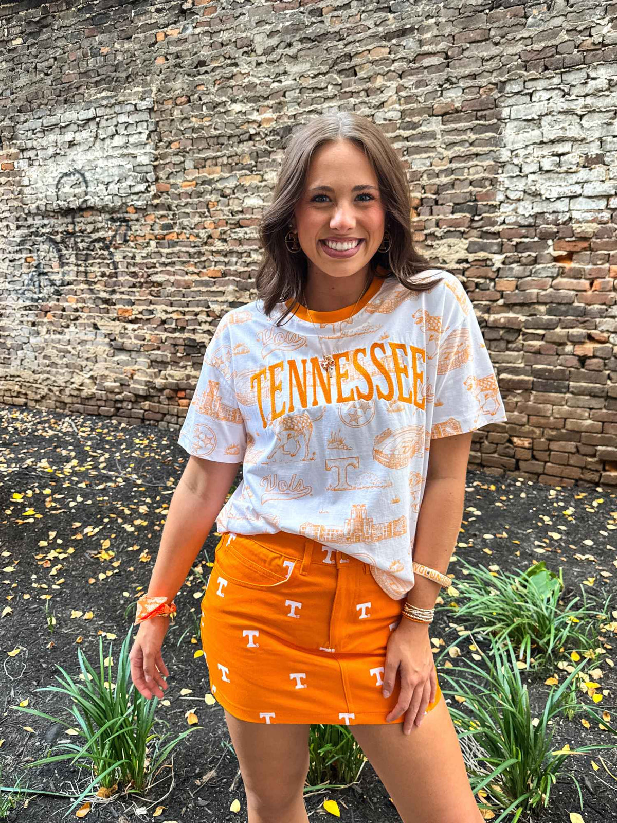 Tennessee Team Toile Embroidered Tee