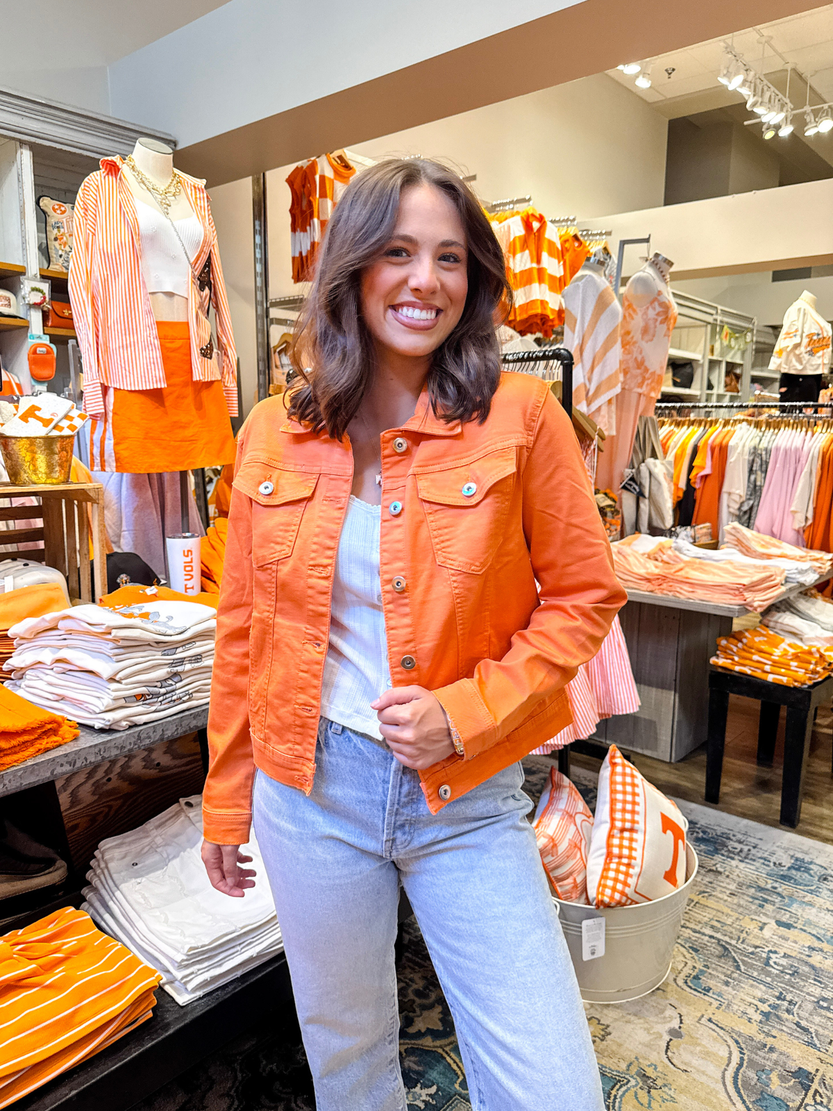 Tennessee Vols Power T Denim Jacket Orange