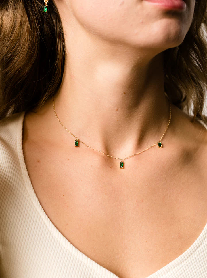 ABLE Triple Emerald Drop Necklace