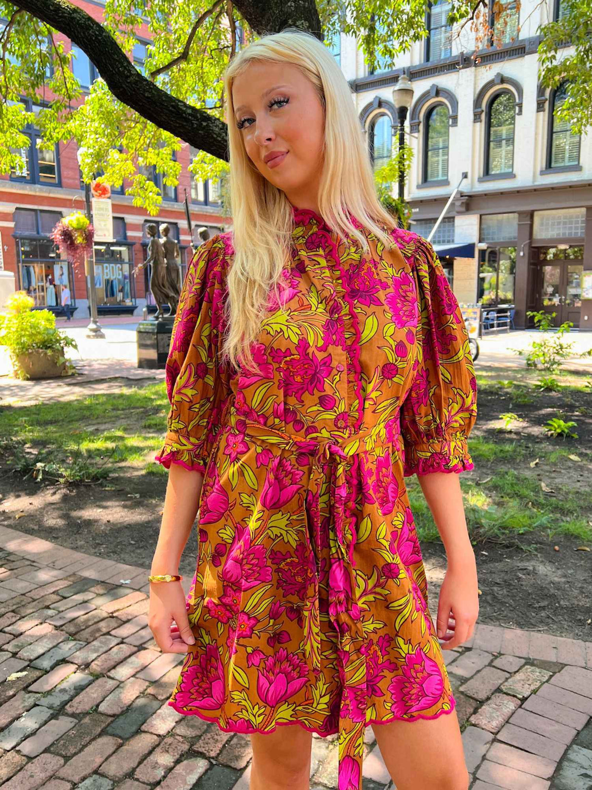 Uncle Frank Tucked Front A-Line Dress