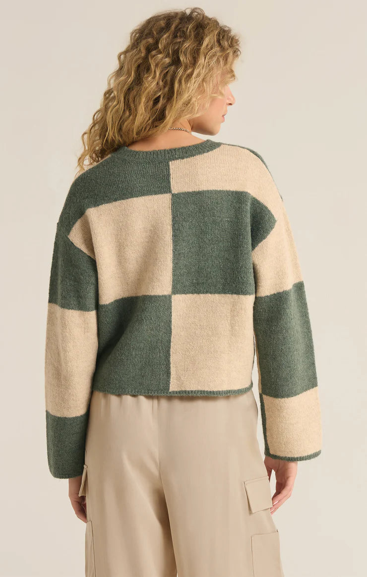 Z SUPPLY Rosi Color Blocked Sweater Palm Green