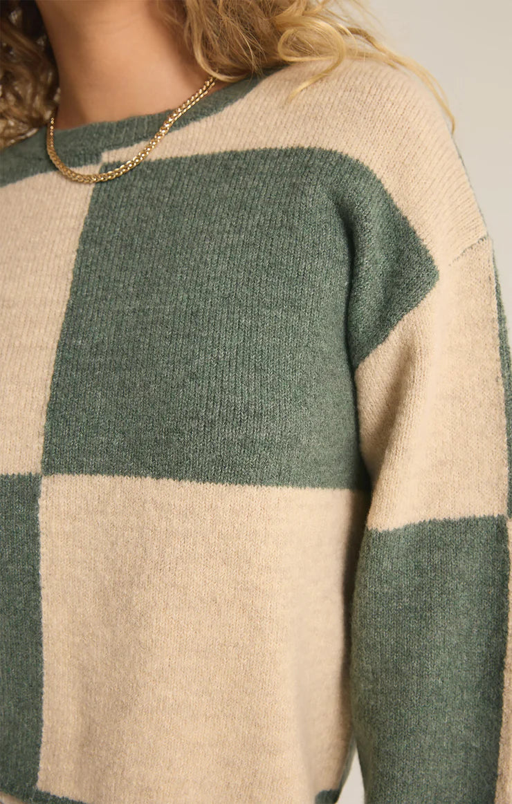 Z SUPPLY Rosi Color Blocked Sweater Palm Green