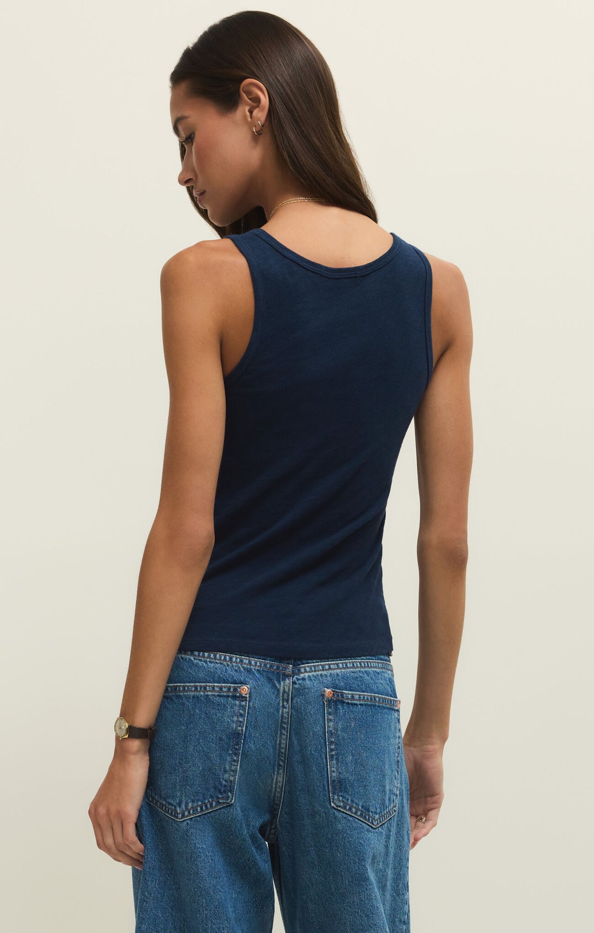 Z SUPPLY Classic Slub Scoop Tank indigo