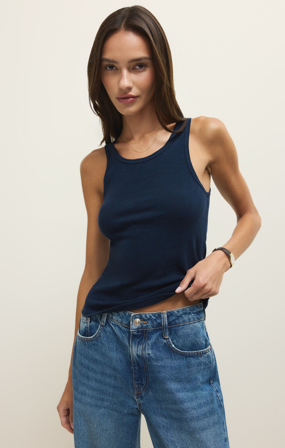 Z SUPPLY Classic Slub Scoop Tank indigo