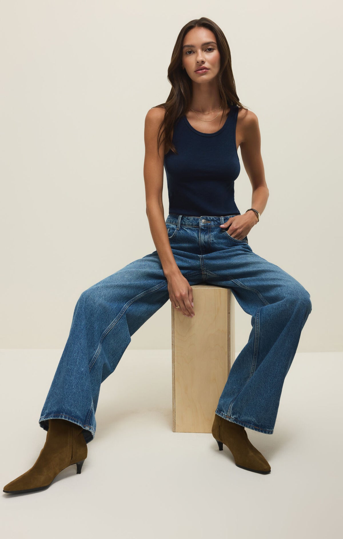 Z SUPPLY Classic Slub Scoop Tank indigo